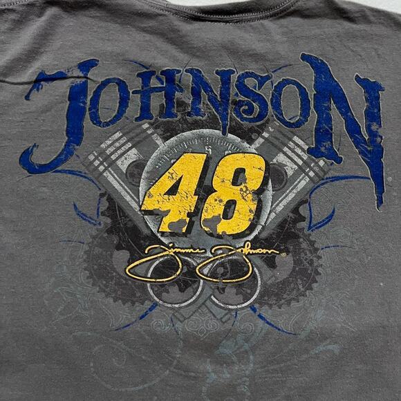 Vintage Y2K NASCAR Jimmie Johnson T-Shirt - Gray - M - Picture 4 of 6
